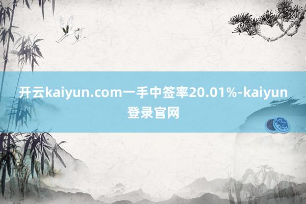 开云kaiyun.com一手中签率20.01%-kaiyun登录官网