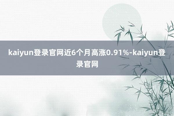 kaiyun登录官网近6个月高涨0.91%-kaiyun登录官网