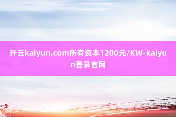 开云kaiyun.com所有资本1200元/KW-kaiyun登录官网