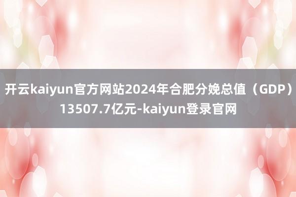 开云kaiyun官方网站2024年合肥分娩总值（GDP）13507.7亿元-kaiyun登录官网
