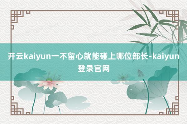 开云kaiyun一不留心就能碰上哪位部长-kaiyun登录官网