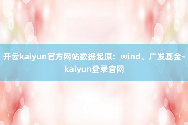 开云kaiyun官方网站数据起原：wind、广发基金-kaiyun登录官网