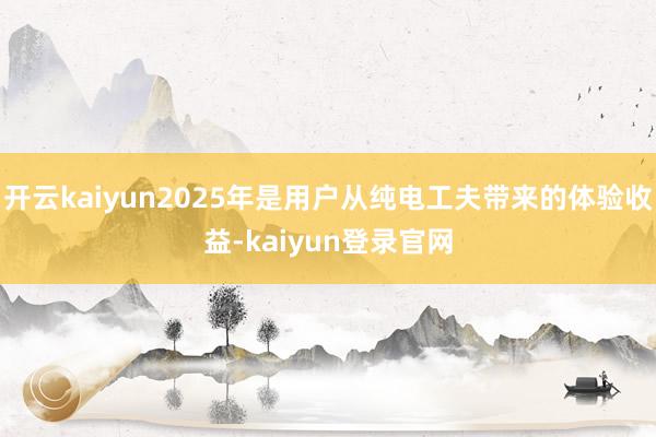 开云kaiyun2025年是用户从纯电工夫带来的体验收益-kaiyun登录官网
