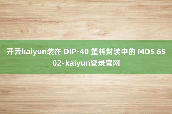 开云kaiyun装在 DIP-40 塑料封装中的 MOS 6502-kaiyun登录官网